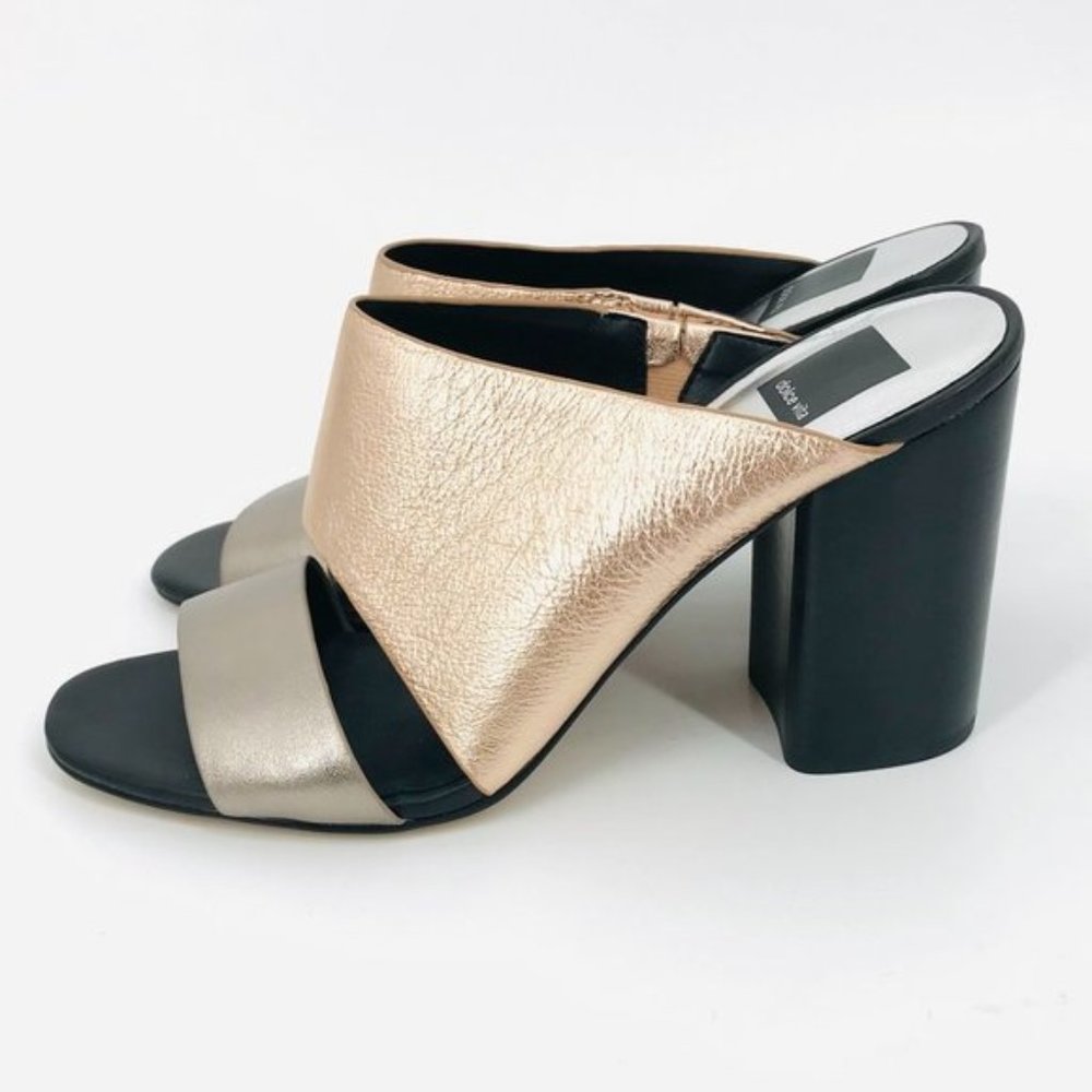 DOLCE VITA NEW IN BOX ROCKO METALLIC LEATHER HEEL SANDAL SHOES SIZE 8